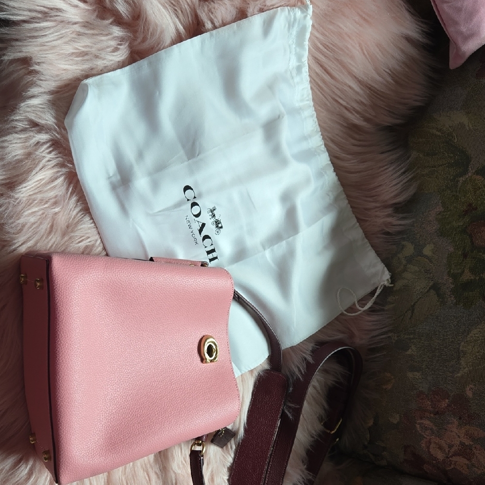Coach Pink and Burgundy Shoulder Bag